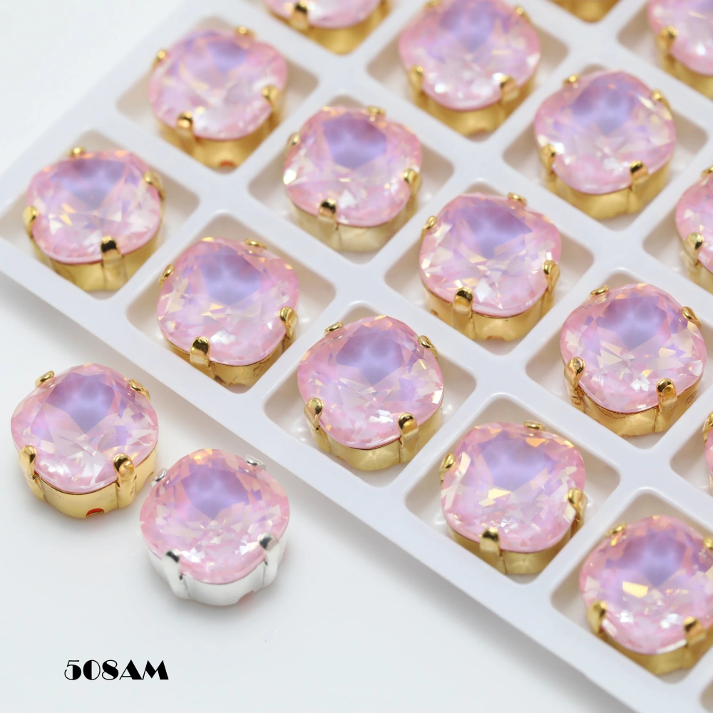 Cushion Pointed Back Claw Rhinestones Shiny Crystal Peach Apricot Bloom Series For DIY Bags Shoes Wedding Dress Craft Supplies