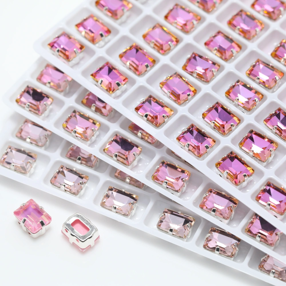 Sparkling Crystal 4527 Step Cut Fancy Stone Claw Rhinestones Peach Apricot Bloom Series Bags Shoes Wedding Dress DIY Supplies