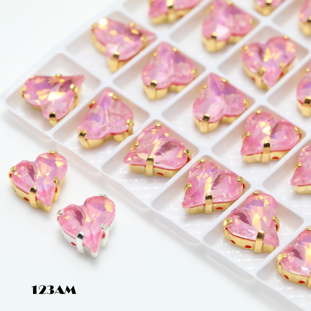 4809 Sweet Heart Pointed Back Claw Rhinestones Shiny Crystal Stone Peach Apricot Bloom Series DIY Supplies Bags Shoes Wedding