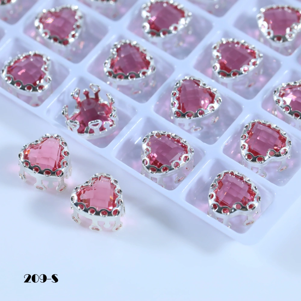 Sparkling Bird Nest Claw Rhinestones Maxi Heart Clear Double Mesh Prong Crystal Bags Shoes Wedding Dress Handmade Craft Supplies