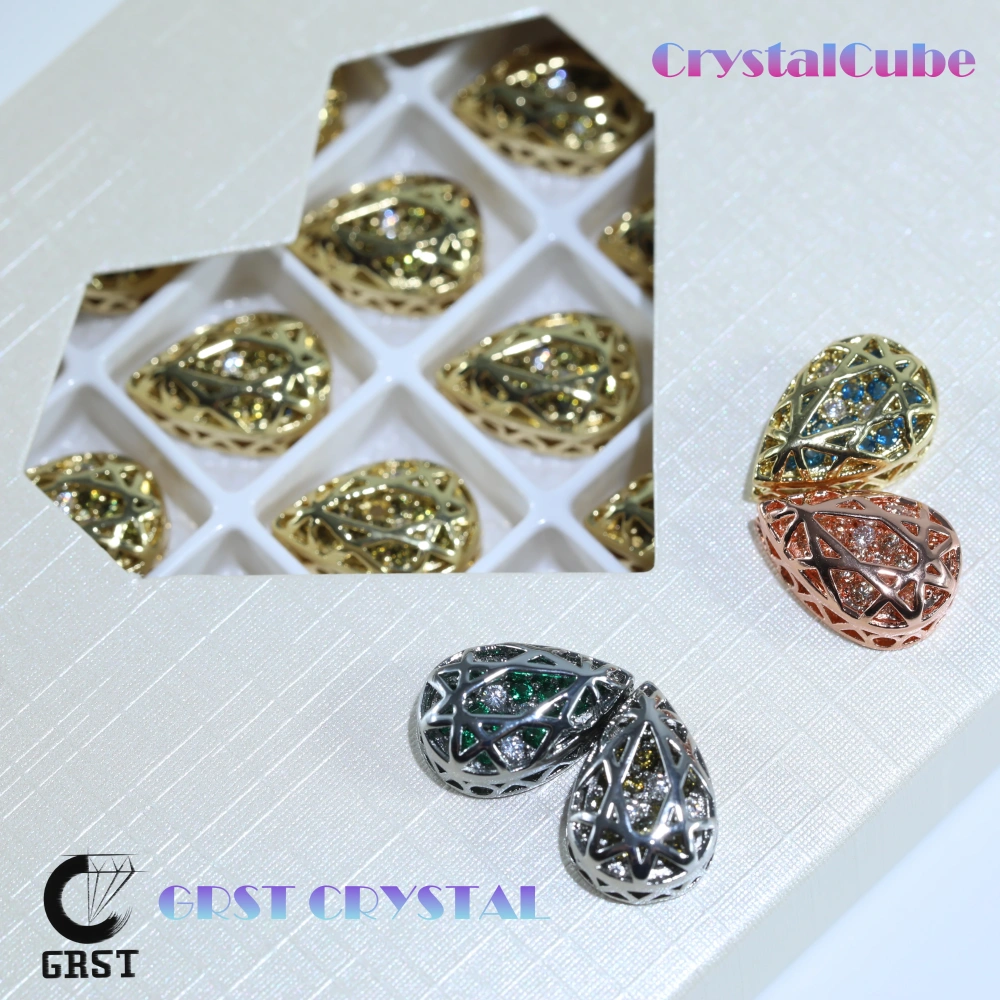 Drop Shaped Claw Rhinestones Drill Cube Series Sparkling Crystal For DIY Bags Shoes Wedding Dress Garmen Handmade Craft Supplies