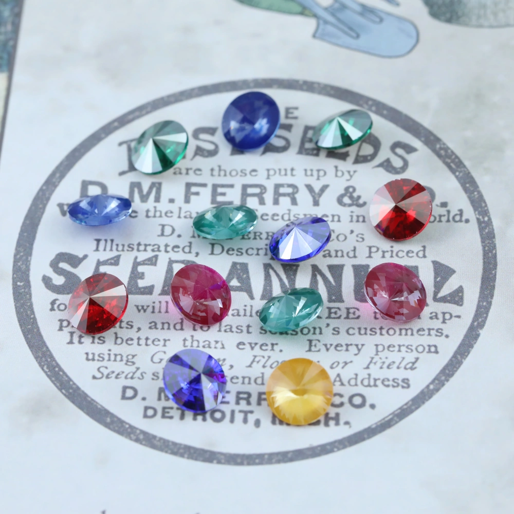 Rivoli Pointed Back Fancy Stones Sew-on Bright Crystal Royal Gem Series Rhinestones Bags Shoes Wedding Dress DIY Craft Supplies