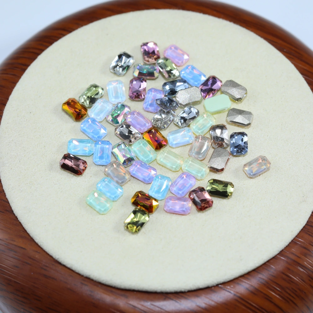 Princes Square Flat Back Bevel Edge Plus Rhinestones Sparkling Crystal Fancy Stones For Nail Art Bags Wedding Dress DIY Supplies