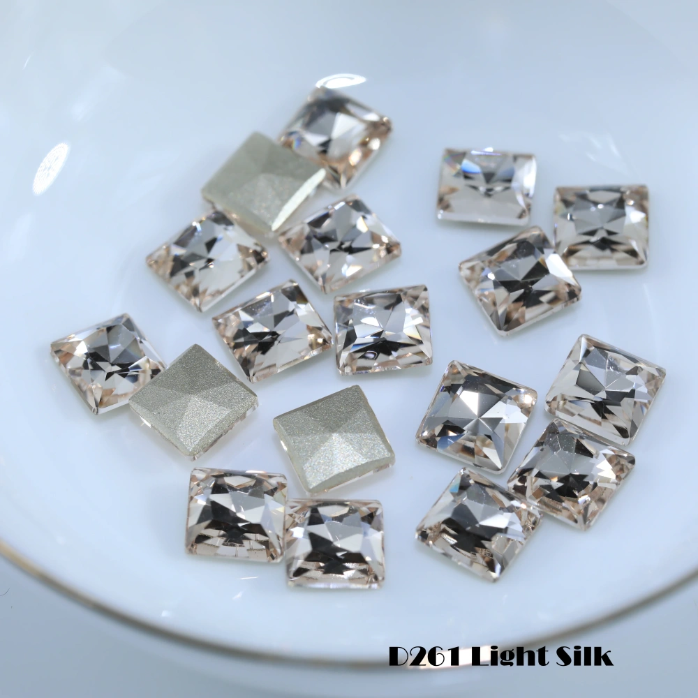 Princes Square Flat Back Bevel Edge Plus Rhinestones Sparkling Crystal Fancy Stones For Nail Art Bags Wedding Dress DIY Supplies