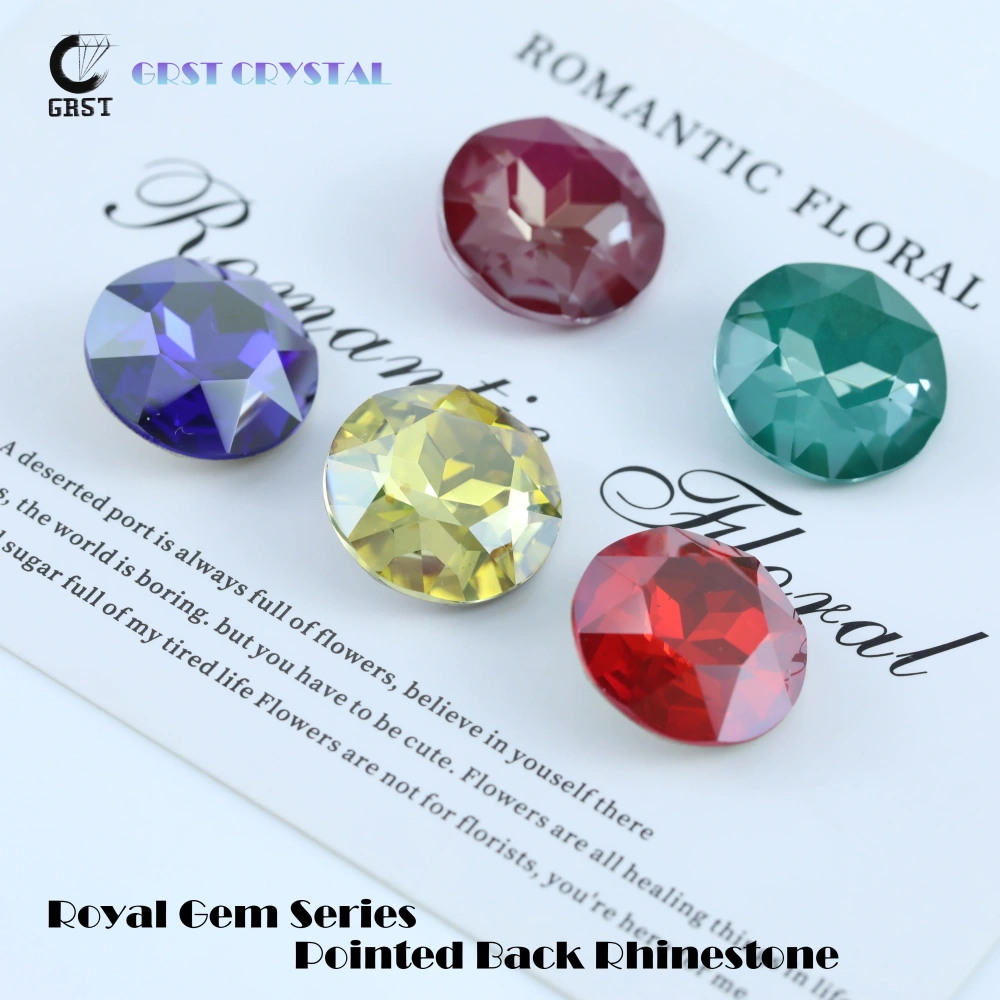 Royal Gem Series Sparkling Crystal stone Flower Pointed Back Sew On Rhinestones DIY Accessories For Bags Shoes Wedding Dress
