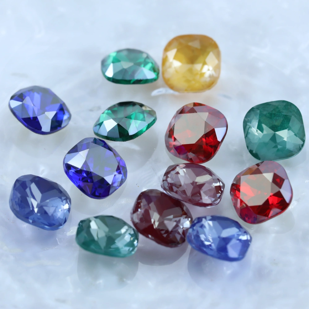 Cushion Pointed Back Stones Sparkling Crystal Sew On Royal Gem Series Rhinestones For Craft Ornament Supplies Bags Shoes Wedding