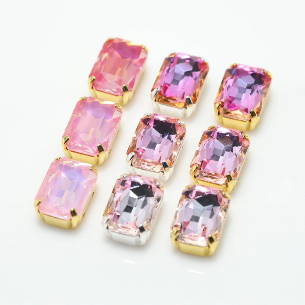 4627 Cushion Octagon Fancy Stone Claw Rhinestones Shiny Crystal Stone Peach Apricot Bloom Series DIY for Bag Shoes Wedding Dress