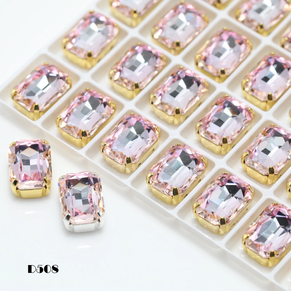 4627 Cushion Octagon Fancy Stone Claw Rhinestones Shiny Crystal Stone Peach Apricot Bloom Series DIY for Bag Shoes Wedding Dress