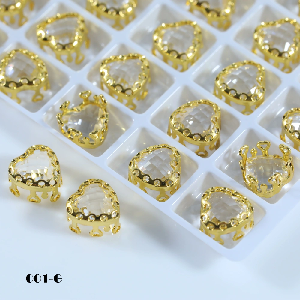 Sparkling Maxi Heart Clear Double Mesh Prong Crystal Bird Nest Claw Rhinestones Bags Shoes Wedding Dress Handmade Craft Supplies