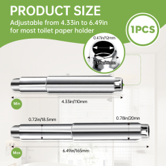 Stainless Steel Toilet Paper Holder Rod - Universal Fit Spring Roller, Quick Release & Rust-Proof, Classic Silver Finish
