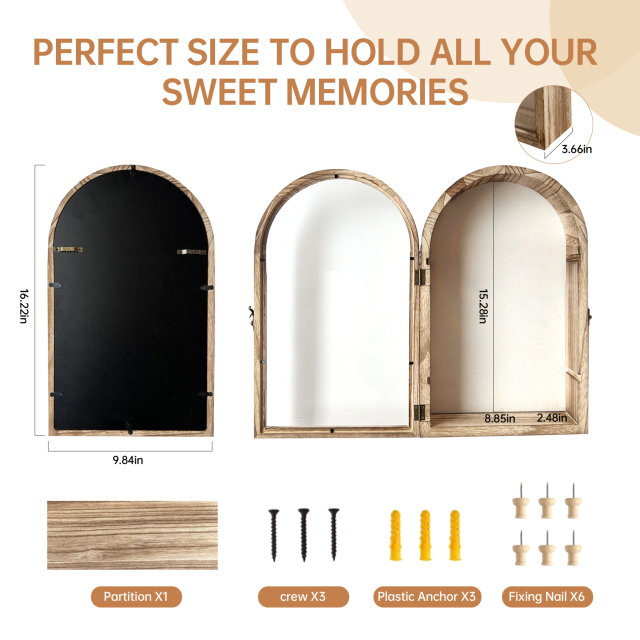 Large Shadow Box Frame 10x16 with Removable Box Shelves, Deep Shadow Box Display Case with Linen Back, Memory Box for Keepsakes, Wedding, Medals & Photos, Shadow Box Carbonized Brown