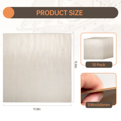 12 Pack Unfinished Basswood Sheets - 12x12 Inches, Wood Burning & DIY Craft Projects - Perfect for Model Making, Home Decor, and Gift Creating