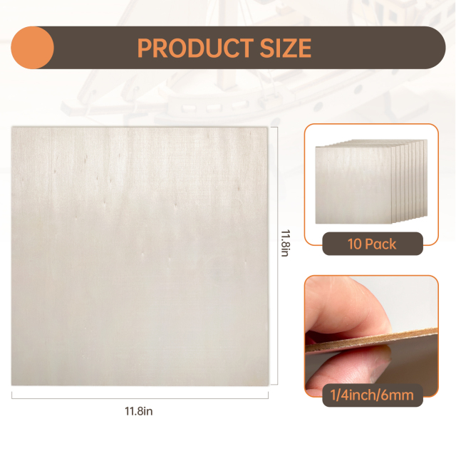 12 Pack Unfinished Basswood Sheets - 12x12 Inches, Wood Burning & DIY Craft Projects - Perfect for Model Making, Home Decor, and Gift Creating