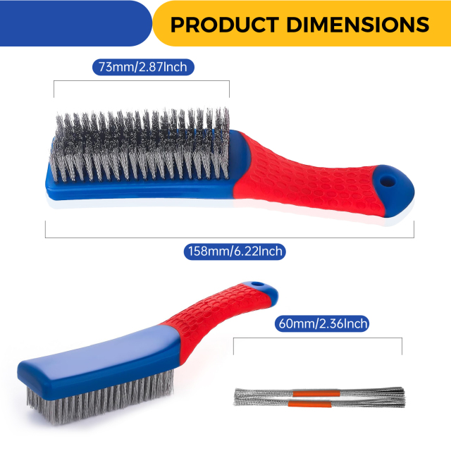 2-Pack Professional Wire Brush Set: High-Performance Stainless Steel Brush & Metal Brush for Ultimate Cleaning Brush Power. Perfect as Wire Brushes for Cleaning Grill Grates, Ovens, Kitchens