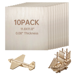 12 Pack Unfinished Basswood Sheets - 12x12 Inches, Wood Burning & DIY Craft Projects - Perfect for Model Making, Home Decor, and Gift Creating