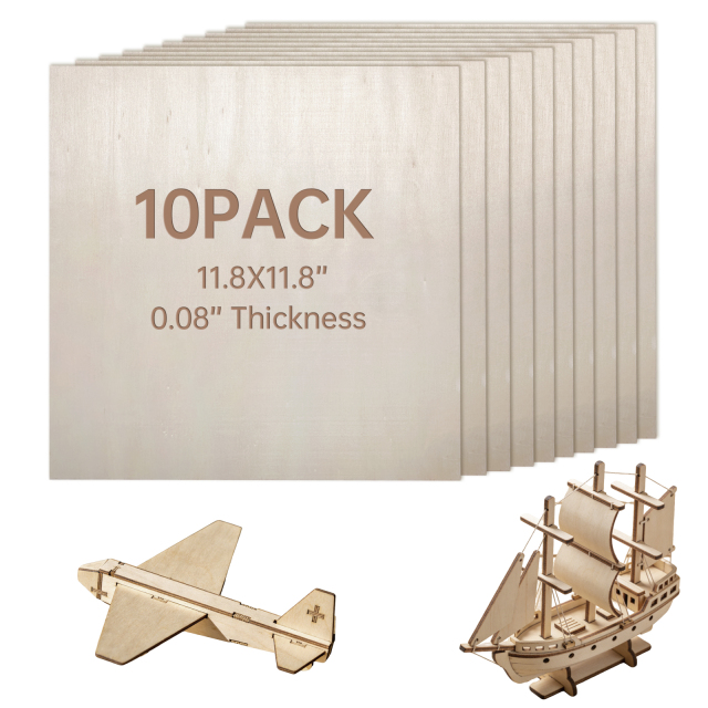 12 Pack Unfinished Basswood Sheets - 12x12 Inches, Wood Burning & DIY Craft Projects - Perfect for Model Making, Home Decor, and Gift Creating