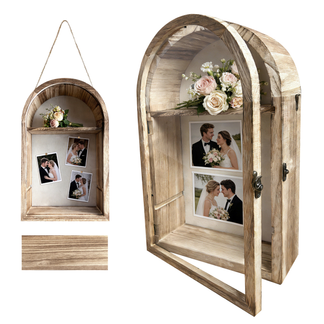 Large Shadow Box Frame 10x16 with Removable Box Shelves, Deep Shadow Box Display Case with Linen Back, Memory Box for Keepsakes, Wedding, Medals & Photos, Shadow Box Carbonized Brown