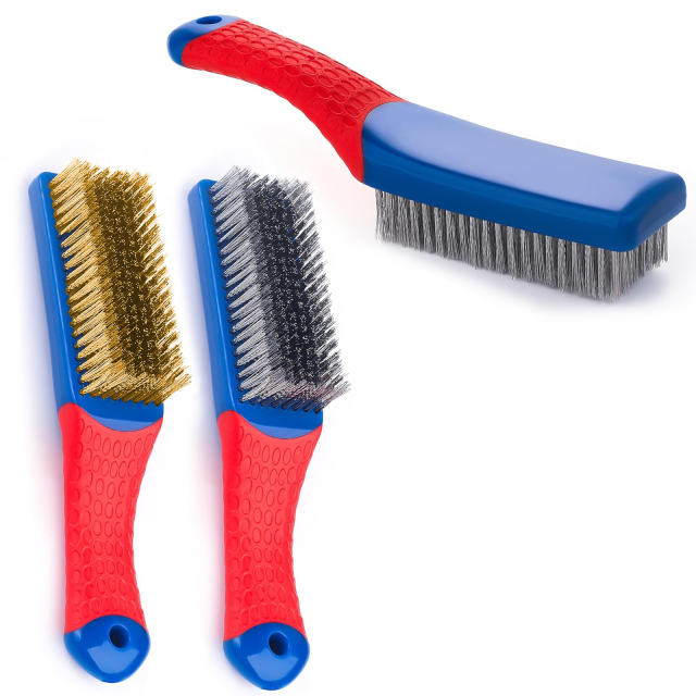 2-Pack Professional Wire Brush Set: High-Performance Stainless Steel Brush & Metal Brush for Ultimate Cleaning Brush Power. Perfect as Wire Brushes for Cleaning Grill Grates, Ovens, Kitchens