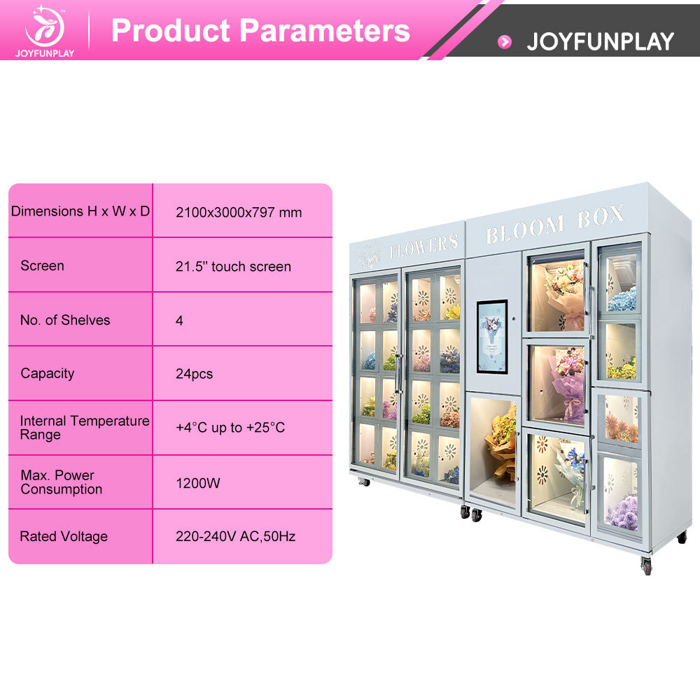 Joyfunplay - JFP 1 to 4℃ 8 Cells Maquina Expendedora De Flores Self-Service Refrigerated Flower Vending Machine for Supermarket Mall - Smart Vending Machine Manufacturer