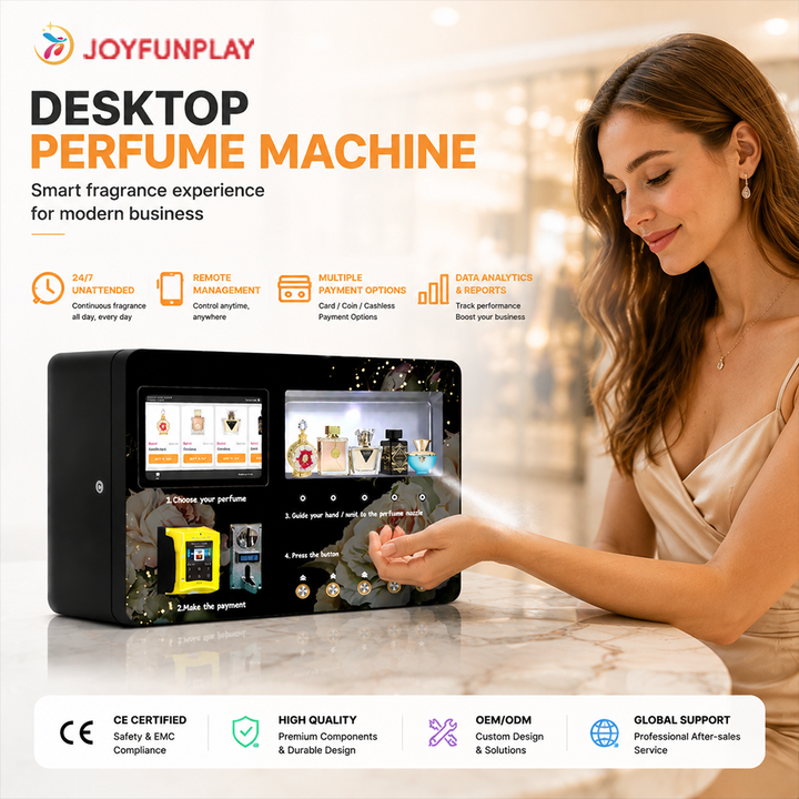 Joyfunplay - Commercial Standing Perfume Vending Machine 24h Self-Service Fragrance Dispenser with Touch Screen and Cashless Payment - Smart Vending Machine Manufacturer