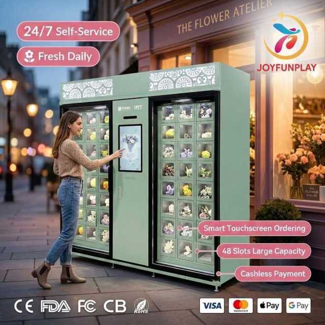 Joyfunplay - JFP OEM  Mquina Expendedora De Flores Automatic Flower Vending Machine Self-Service Profitable Floral Business Solution - Smart Vending Machine Manufacturer