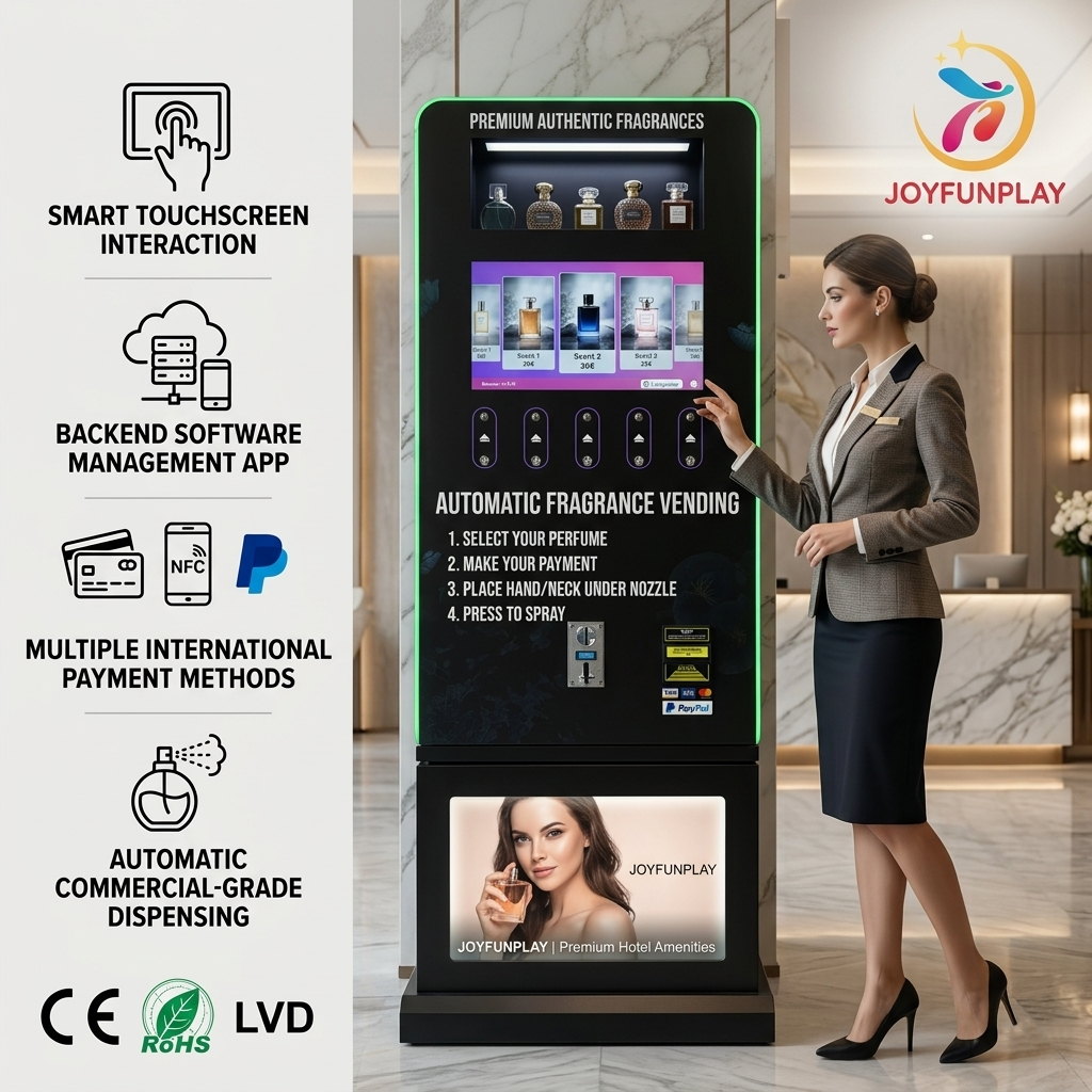 Joyfunplay - Commercial Standing Perfume Vending Machine 24h Self-Service Fragrance Dispenser with Touch Screen and Cashless Payment - Smart Vending Machine Manufacturer