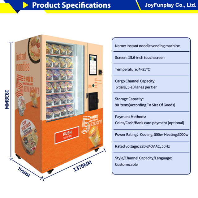 Joyfunplay - Intelligent Instant Noodle Vending Machine manufacture -JFP vending - Smart Vending Machine Manufacturer