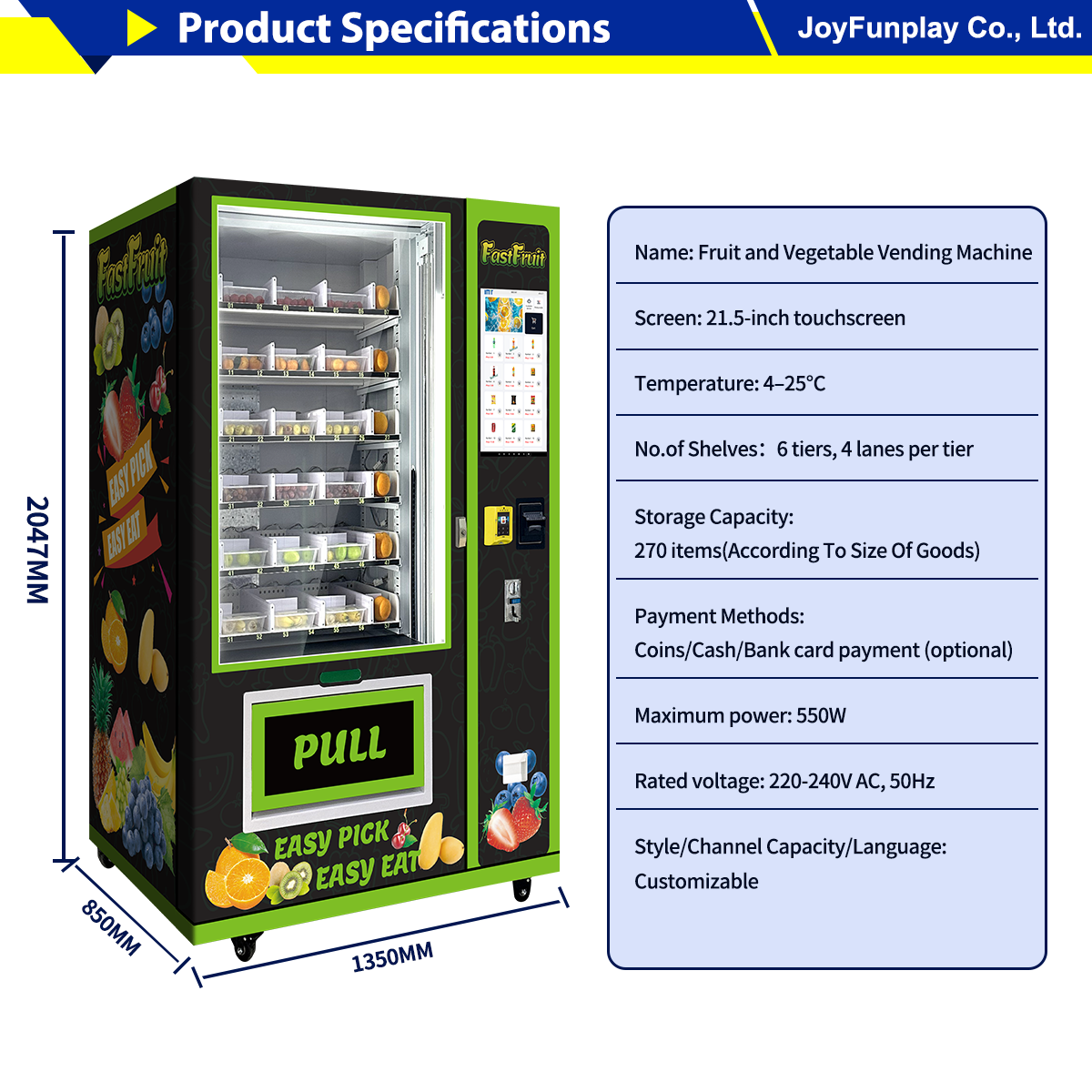 Joyfunplay - Fresh Food and Salad Lift Vending Machine Manufacturer - JFP Vending Machine - Smart Vending Machine Manufacturer