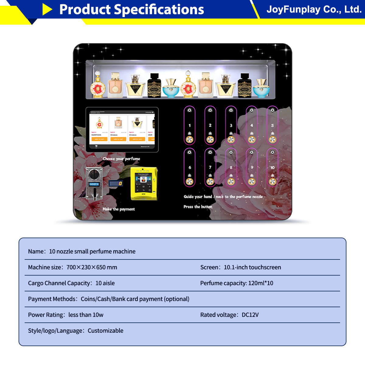 Joyfunplay - Wall Mounted Fragrance Vending Machine Factory Cost / Price- JFP Vending - Smart Vending Machine Manufacturer