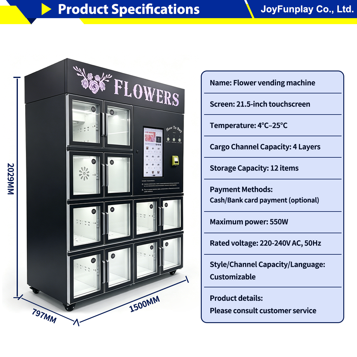 Joyfunplay - OEM smart outdoor fresh flower kiosk machine price- JFP Vending Machine Factory - Smart Vending Machine Manufacturer