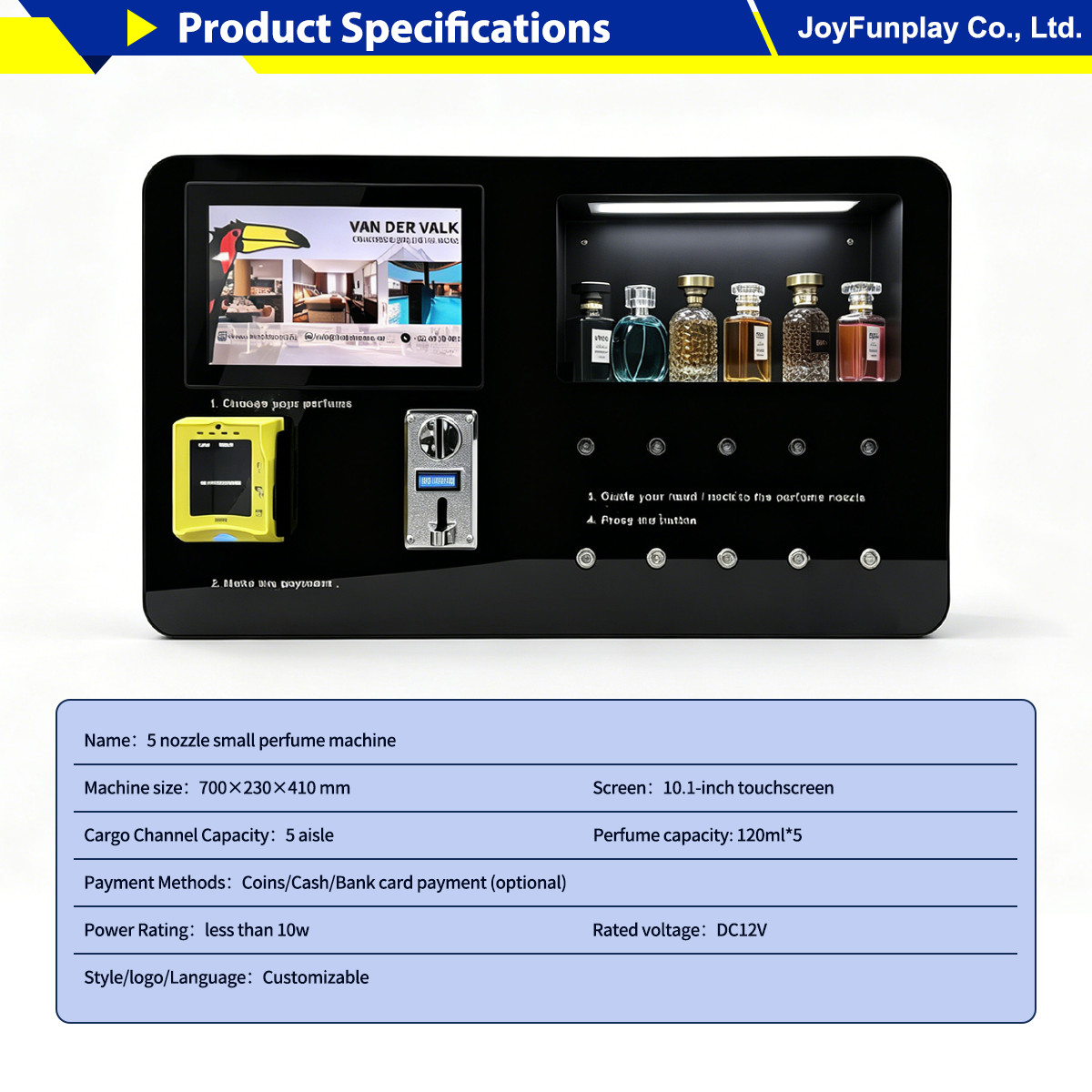 Joyfunplay - Custom wall mounted perfume vending machine Manufacturer - JFP vending - Smart Vending Machine Manufacturer