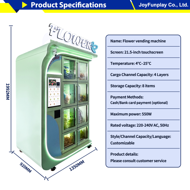 Joyfunplay - Refrigerated Floral Vending Machine Manufacturer- JFP Vending Machine Factory - Smart Vending Machine Manufacturer