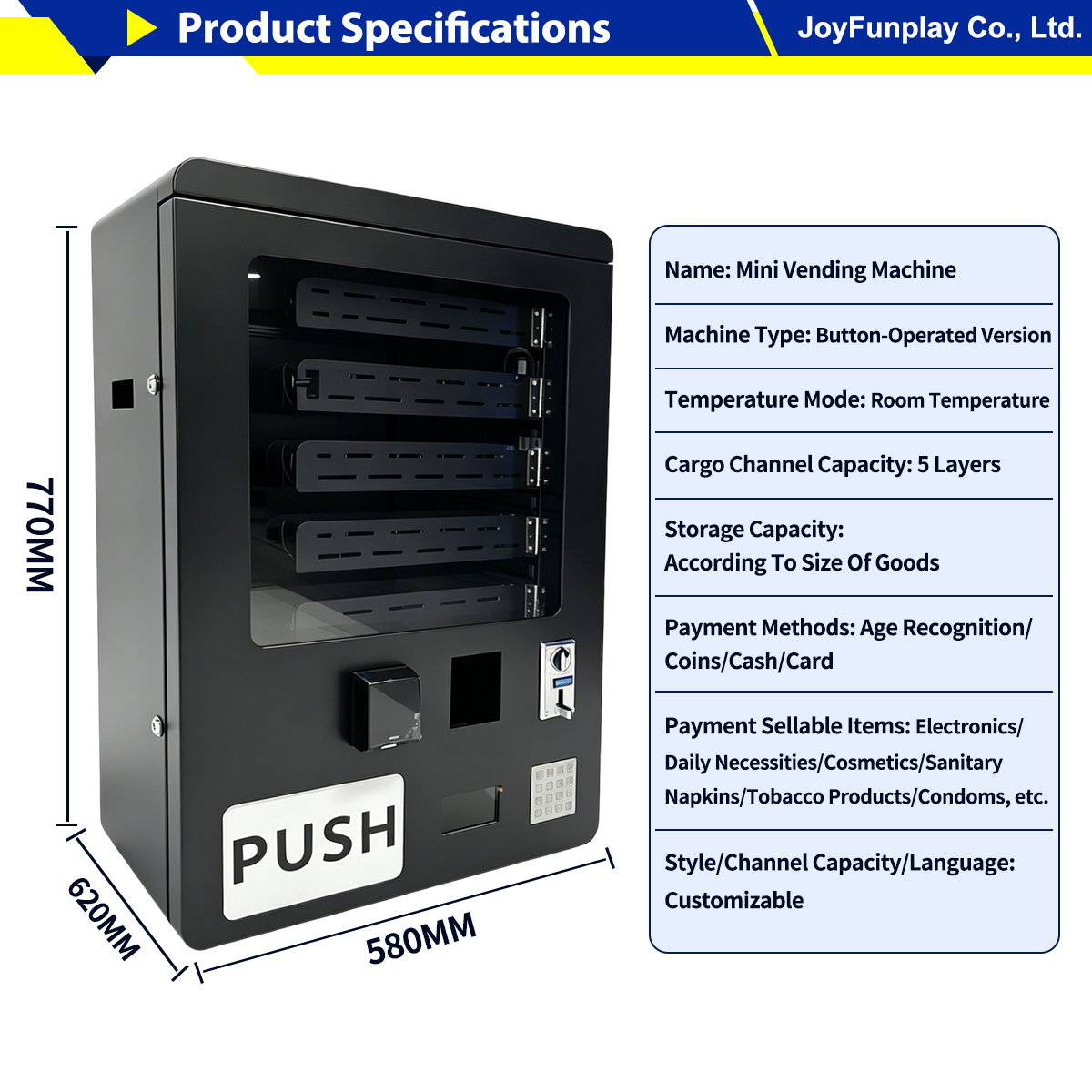 Joyfunplay - Small wall mount vending machine Wholesale Price -JFP Vending Factory - Smart Vending Machine Manufacturer