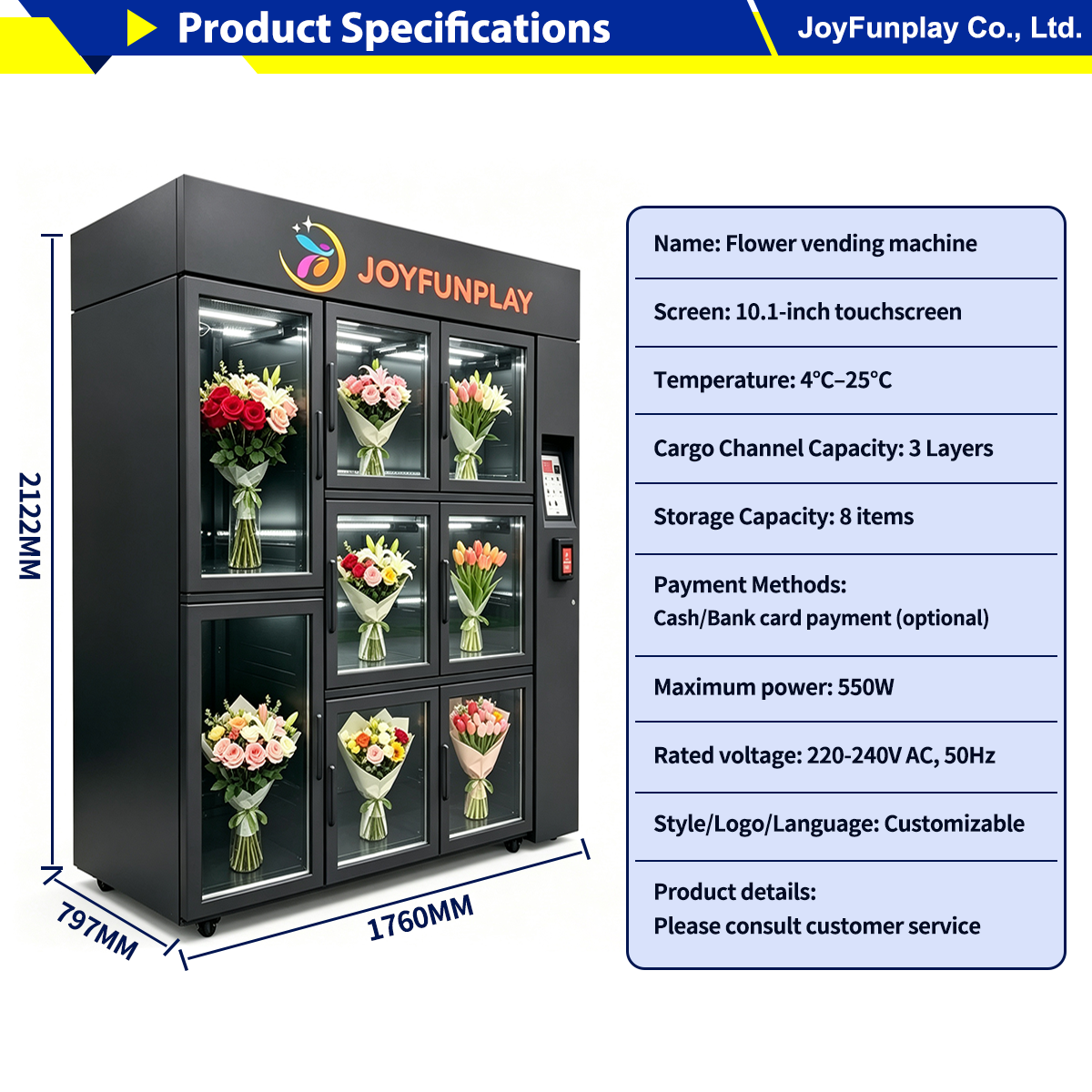 Joyfunplay - 24 hour outdoor flower locker vending machine supplier- JFP Vending Machine Factory - Smart Vending Machine Manufacturer
