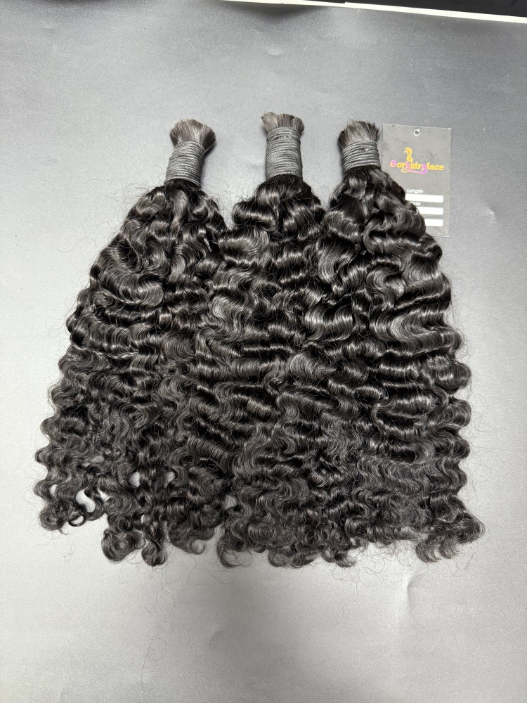 Burmese Curly Bulk Human Hair For Braiding