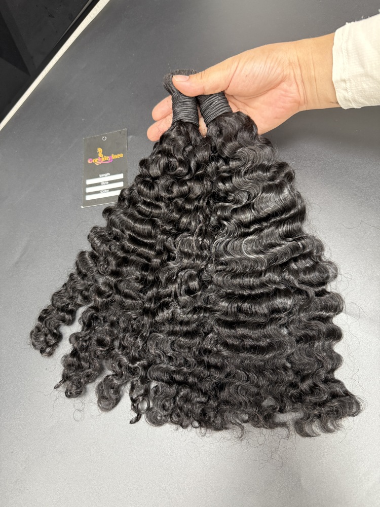 Burmese Curly Bulk Human Hair For Braiding