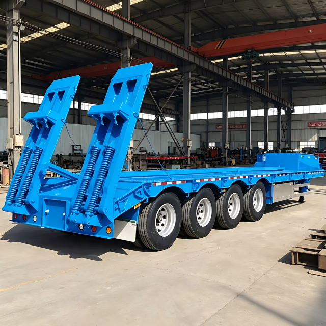 High Quality 4 Axles Low Semi Trailer | Factory Direct Sale 80T Load, 1 Year Warranty for Industrial Logistics