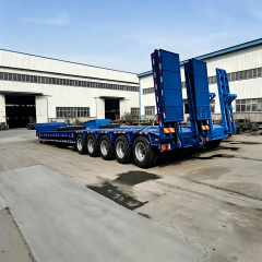 3 Axle Lowbed Semi Trailer for Sale - Heavy Duty 80T Load Capacity