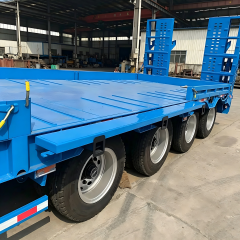 High Quality 4 Axles Low Semi Trailer | Factory Direct Sale 80T Load, 1 Year Warranty for Industrial Logistics