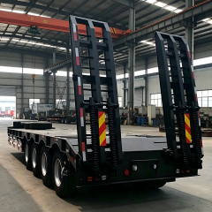 High Quality 4 Axles Low Semi Trailer | Factory Direct Sale 80T Load, 1 Year Warranty for Industrial Logistics