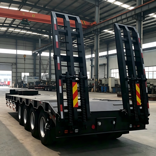 High Quality 4 Axles Low Semi Trailer | Factory Direct Sale 80T Load, 1 Year Warranty for Industrial Logistics