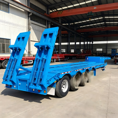 New 4 Axle Low Bed Semi Trailer 60T/80T/100t - Heavy Duty Cargo Transport Trailer
