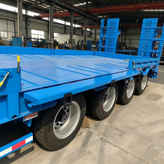 3 Axle Lowbed Semi Trailer for Sale - Heavy Duty 80T Load Capacity