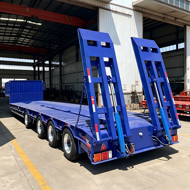 New 4 Axle Low Bed Semi Trailer 60T/80T/100t - Heavy Duty Cargo Transport Trailer