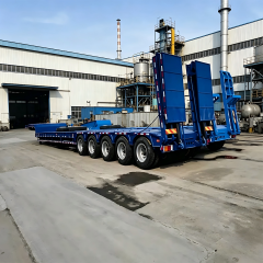 New 4 Axle Low Bed Semi Trailer 60T/80T/100t - Heavy Duty Cargo Transport Trailer