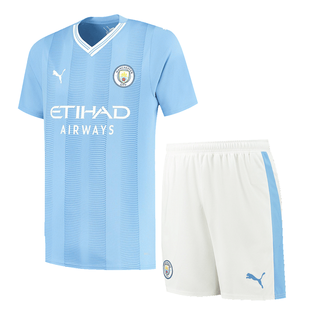 23-24 Manchester City Home Whole Kit Jersey+Shorts+Socks