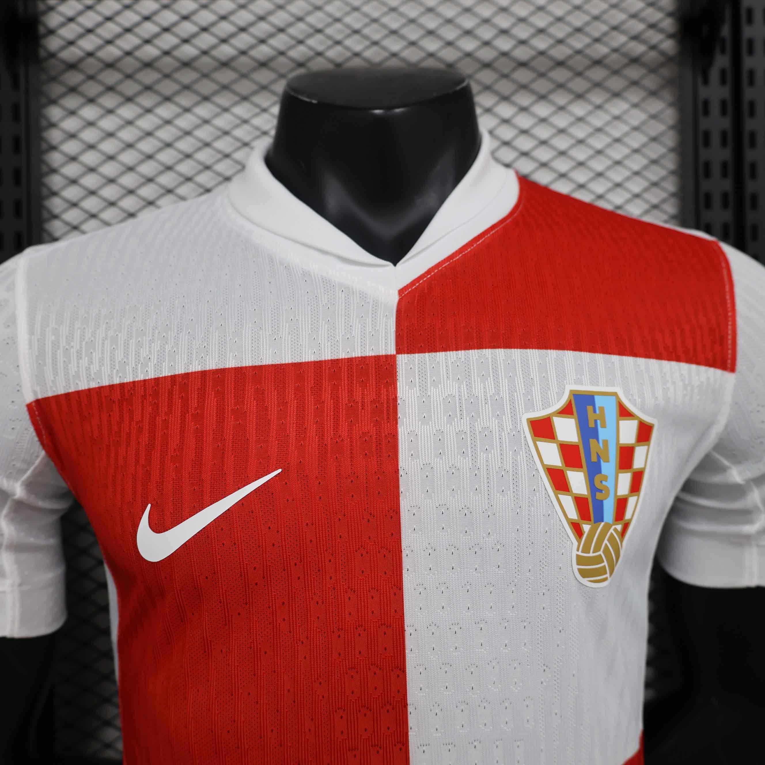 2024 Croatia Euro Cup Home Football Jersey Player Version