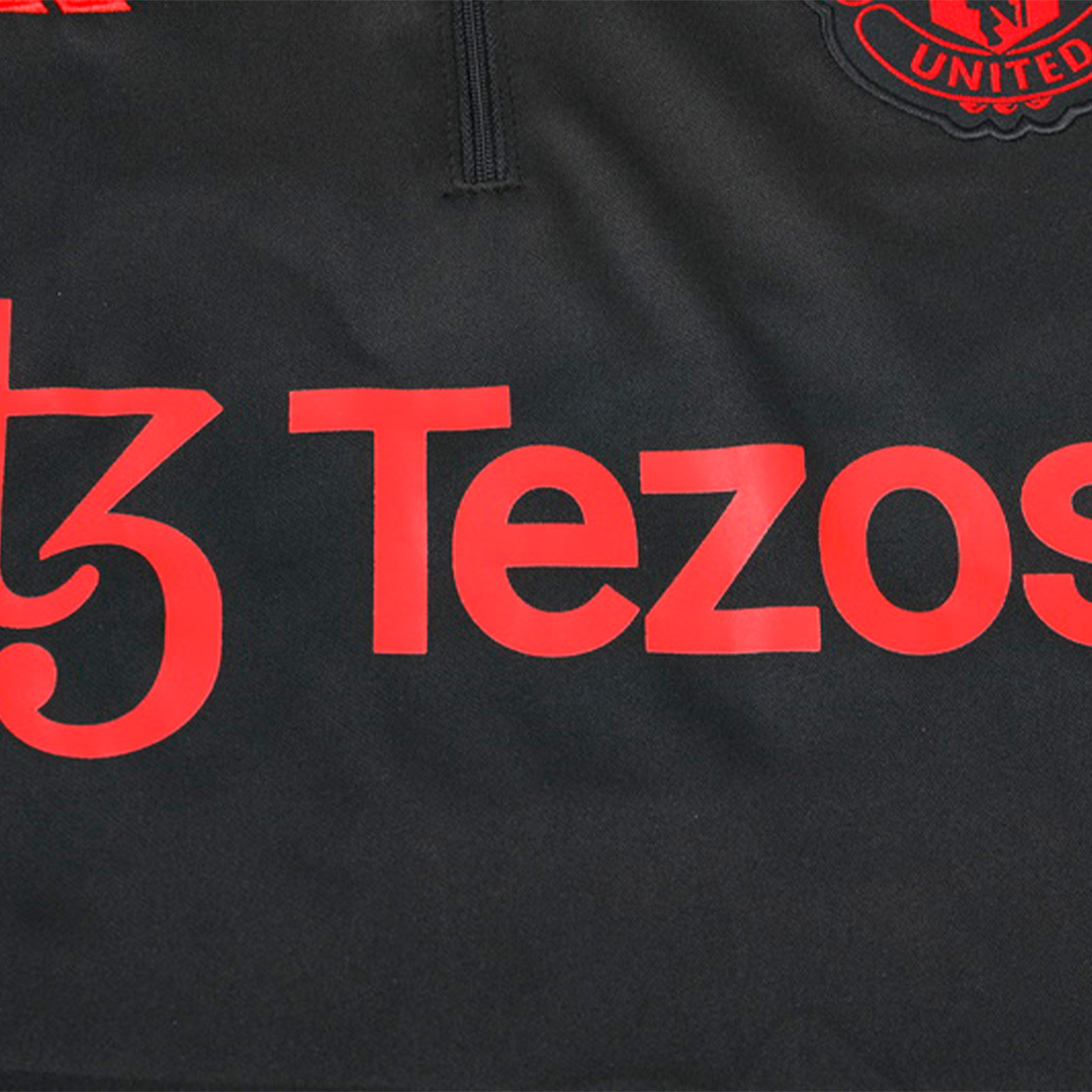Manchester United Zipper Sweatshirt Kit(Top+Pants) Black 2023/24