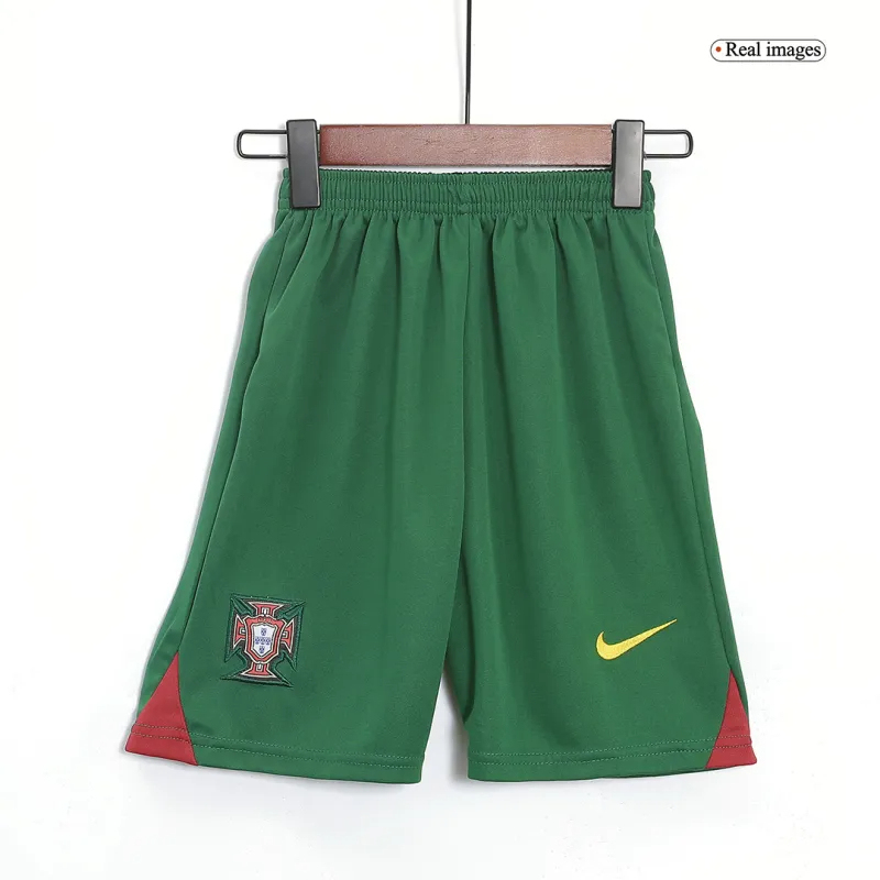 2022 Portugal   World Cup Home Soccer Kids Kit  Jersey+Shorts