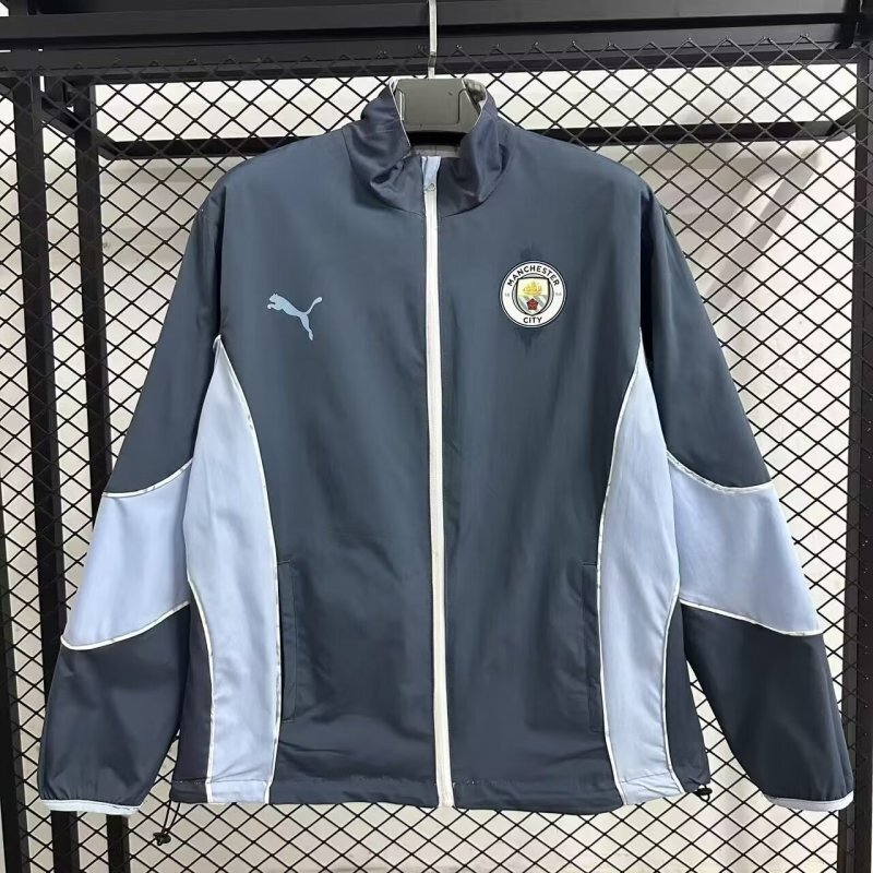 2025/2026 Manchester City Reversible Windbreaker Blue Soccer Jersey 1:1 Thai Quality